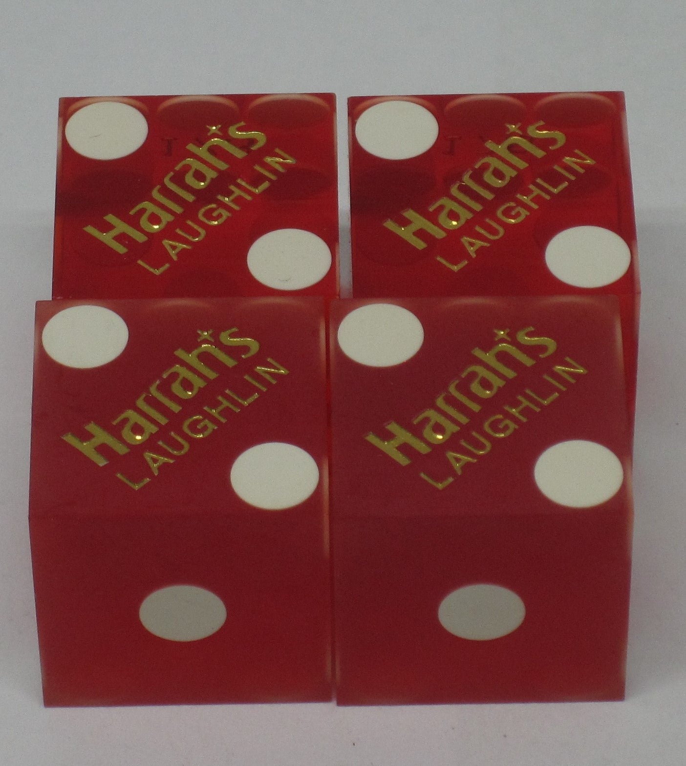 Harrah's Laughlin Used Matching Numbers Casino Red Dice, Pair