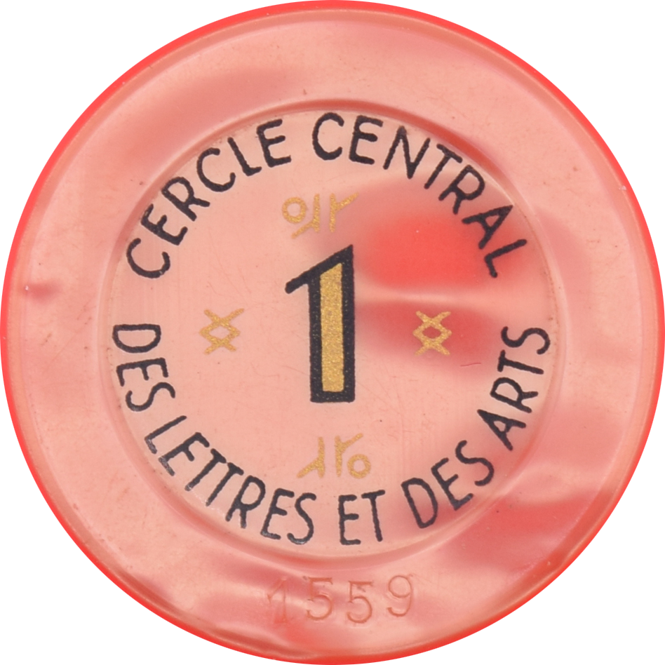 Cercle Central Paris France 1FRF Salmon Jeton