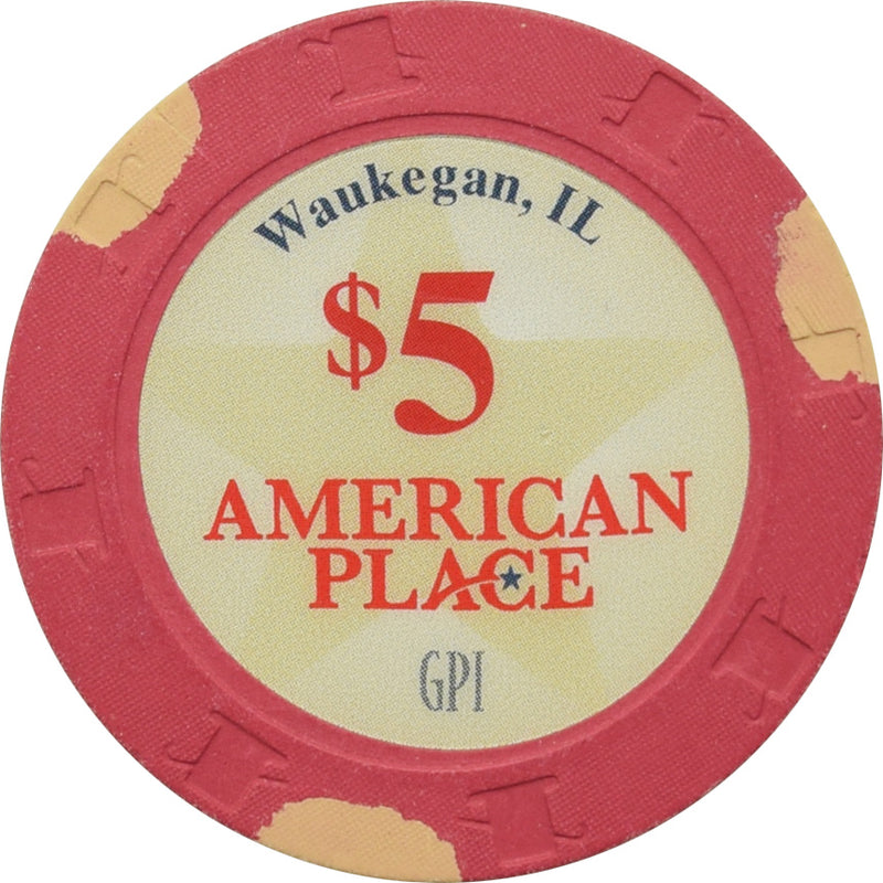 American Place Casino Waukegan Illinois $5 Chip