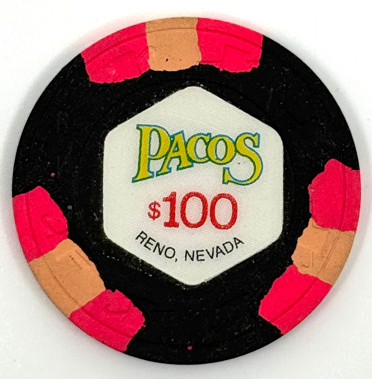 Pacos Casino Reno NV $100 Chip 1989