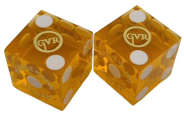 Green Valley Ranch Casino Henderson Nevada Pair of Used Yellow Dice