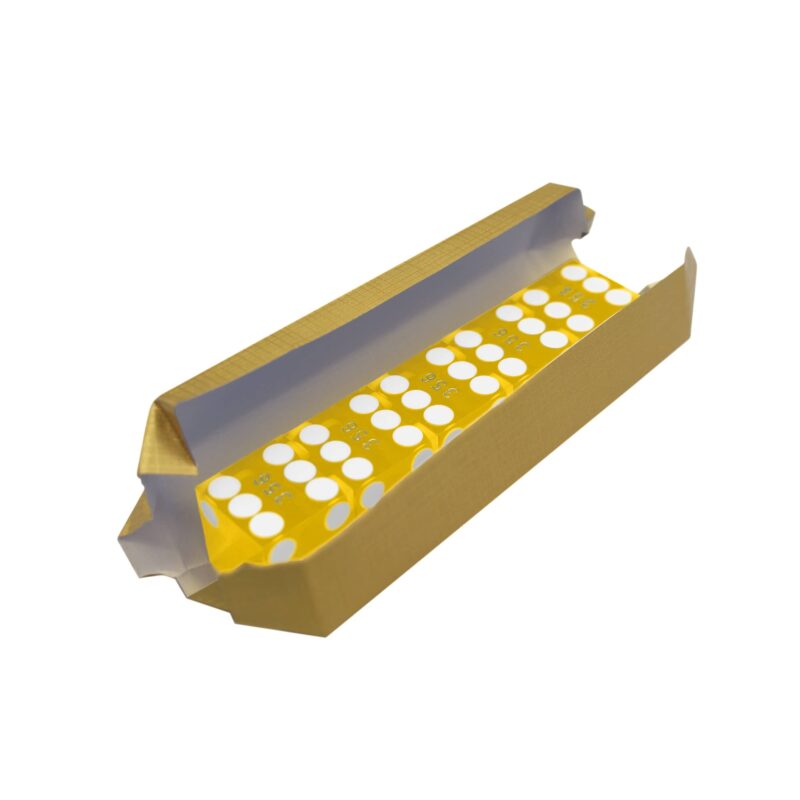 Casino Quality Dice Precision Cut Stick of 5 Serialized 19mm