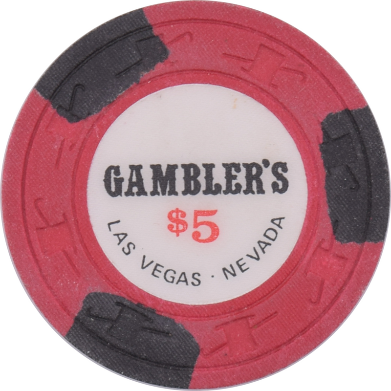 Gambler's (Hall of Fame) Casino Las Vegas Nevada $5 Chip 1974