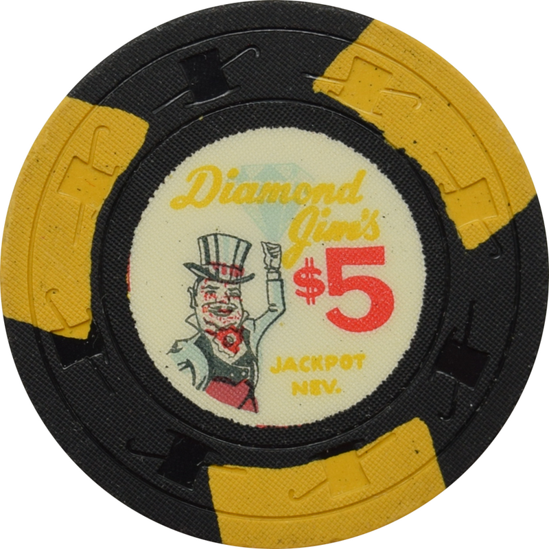 Diamond Jim's Casino Jackpot Nevada $5 Chip 1960
