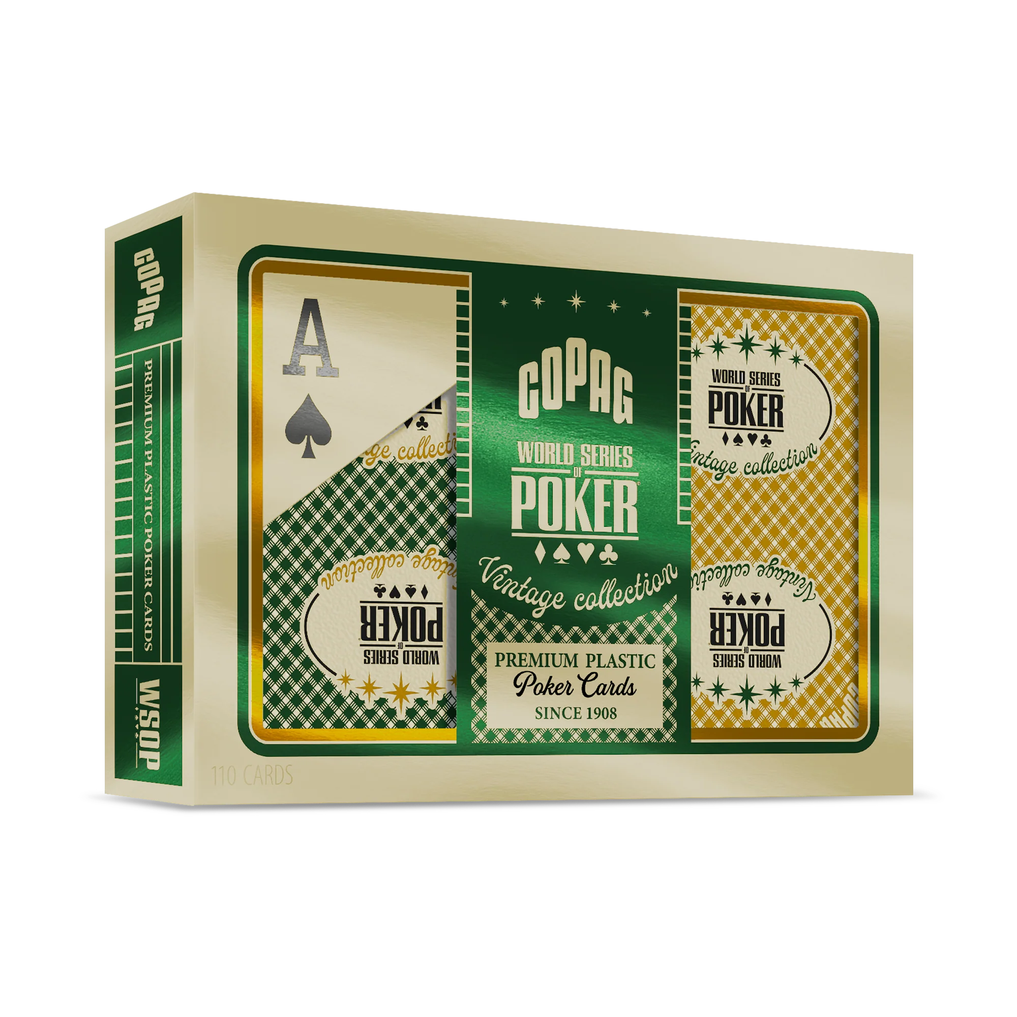 Copag Vintage WSOP Poker Size Jumbo Index Green/Gold Double Deck Set