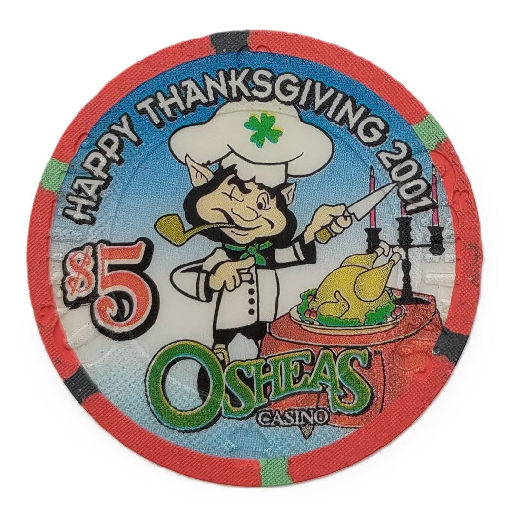 O'Shea's Casino Las Vegas $5 Happy Thanksgiving Chip 2001
