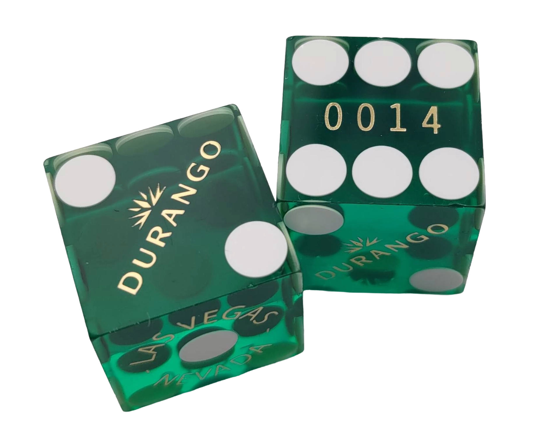 Durango Casino Las Vegas Pair of Used Green Dice