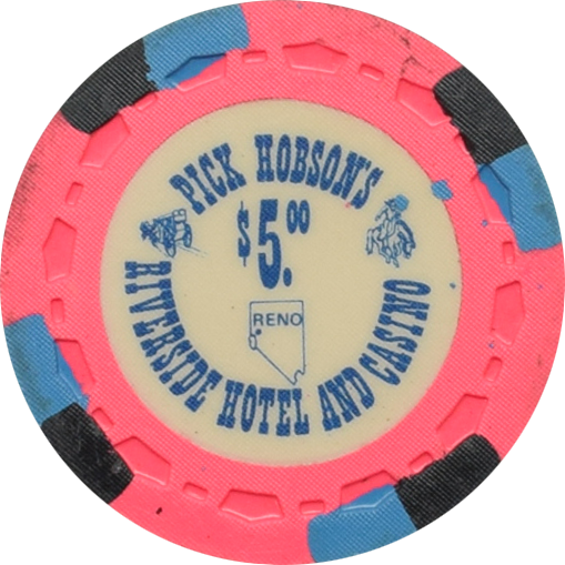 Riverside Pick Hobson's Casino Reno Nevada $5 Chip 1978