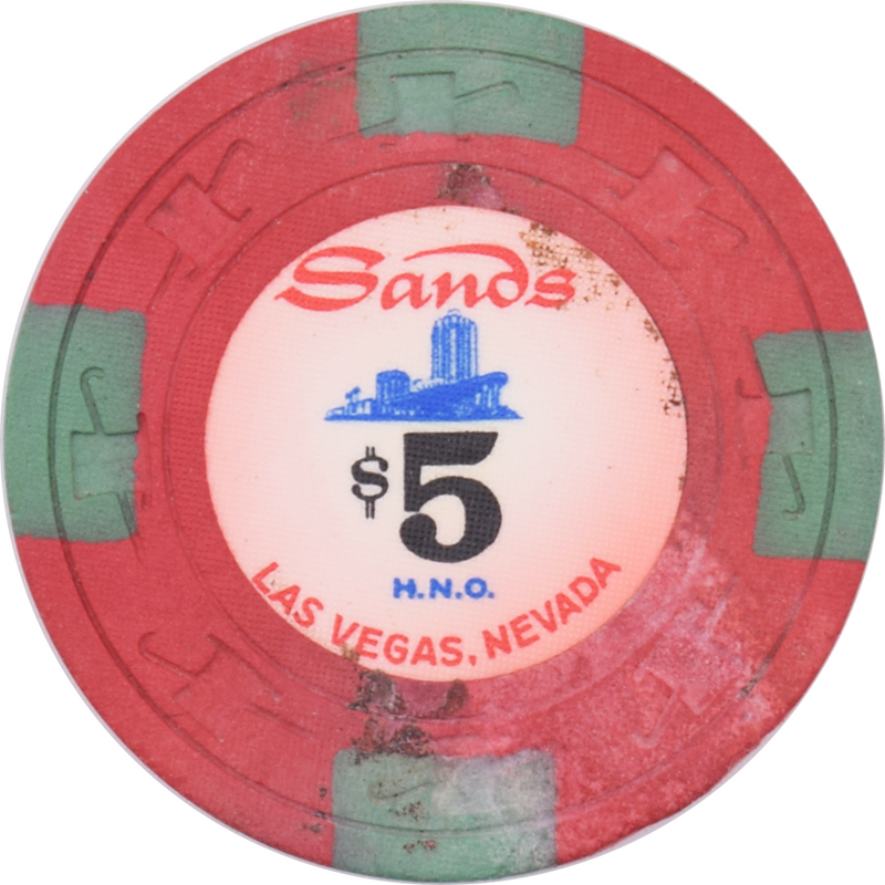 Sands Casino Las Vegas Nevada $5 HNO Chip 1970s