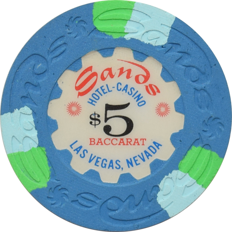 Sands Casino Las Vegas Nevada $5 Baccarat Chip 1970s