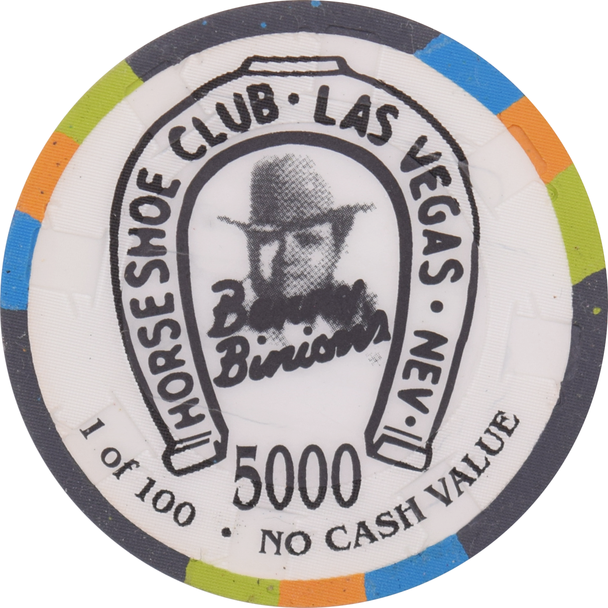 Horseshoe Club (Binion's) Casino Las Vegas Nevada 5000 NCV 48mm Oversized Chip 2000s