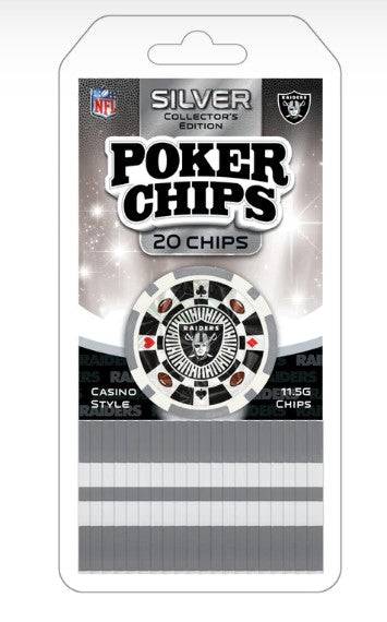 Las Vegas Raiders Casino Style 20 Piece Poker Chips