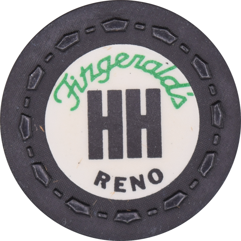 Fitzgeralds Casino Reno Nevada HH Black Roulette Chip 1976