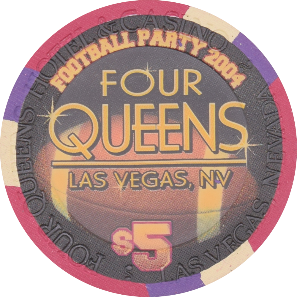 Four Queens Casino Las Vegas Nevada $5 Football Party Chip 2004