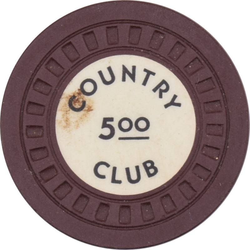 The Country Club Casino Reno Nevada $5 Chip 1935