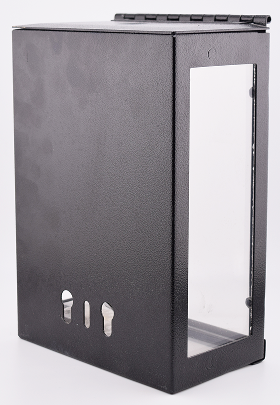 Black Metal 3-Windows w/ Bracket, Bottom Opening (8”H x 5½”W x 3¼”D)