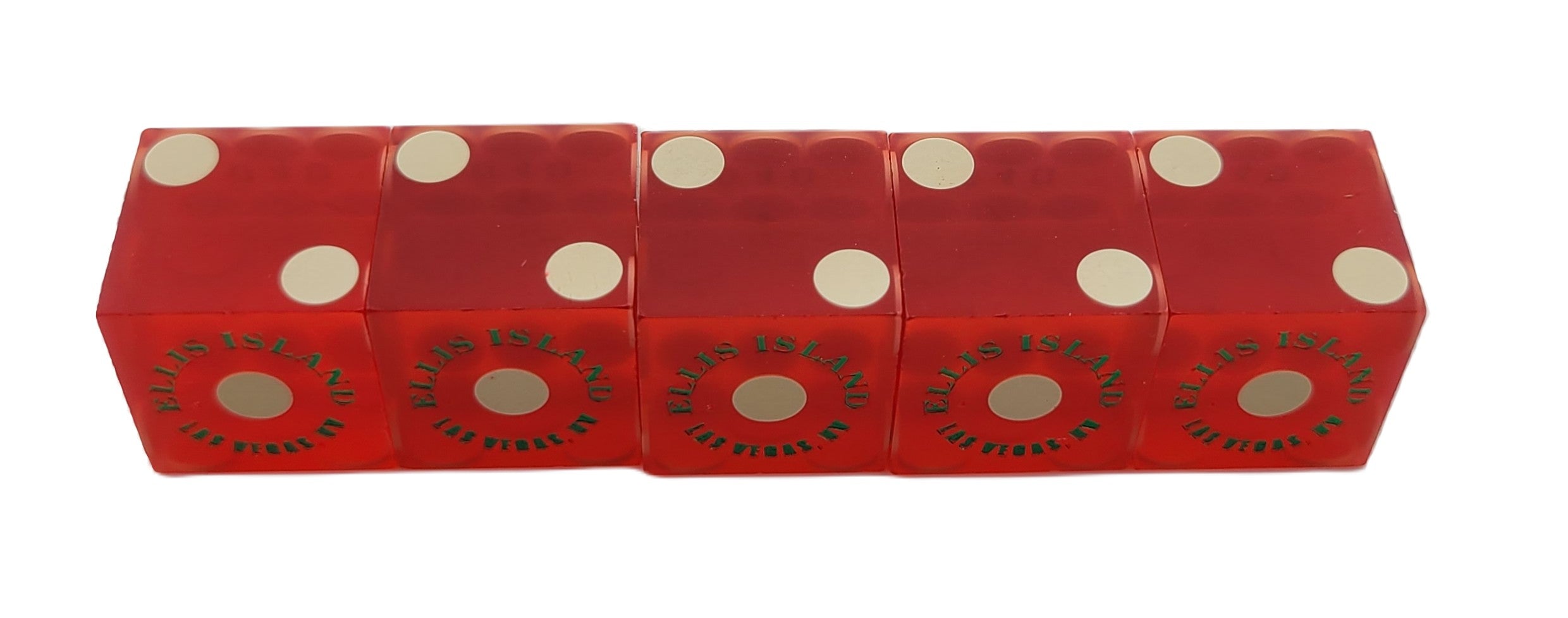 Ellis Island Casino Las Vegas Nevada Stick of Used Dice 2010's Green Logo