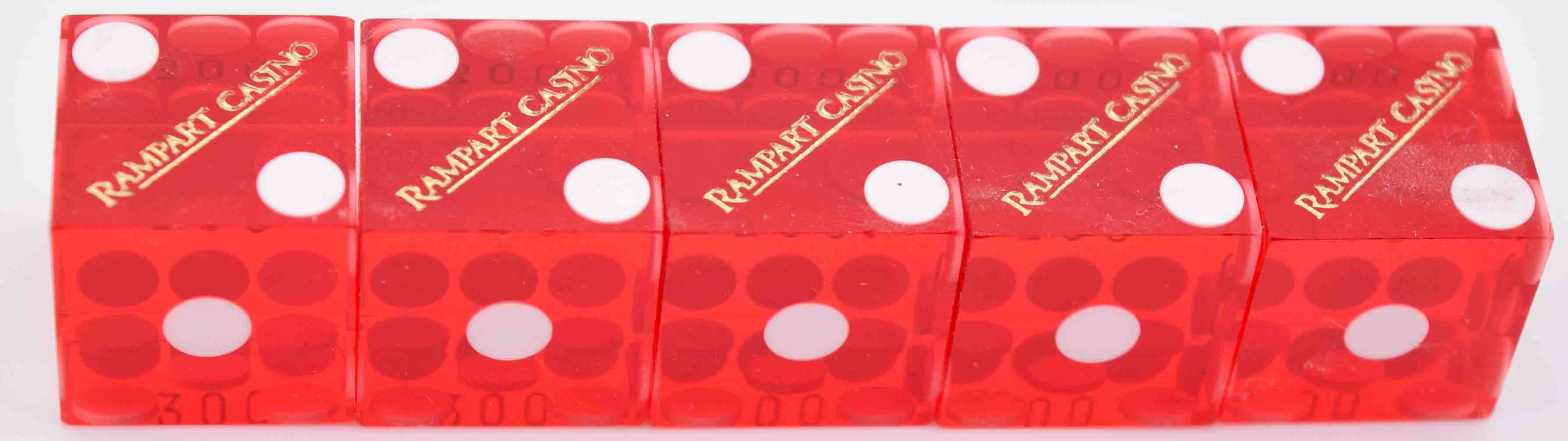 Rampart Casino Las Vegas Nevada Red Stick of Matching Number Dice