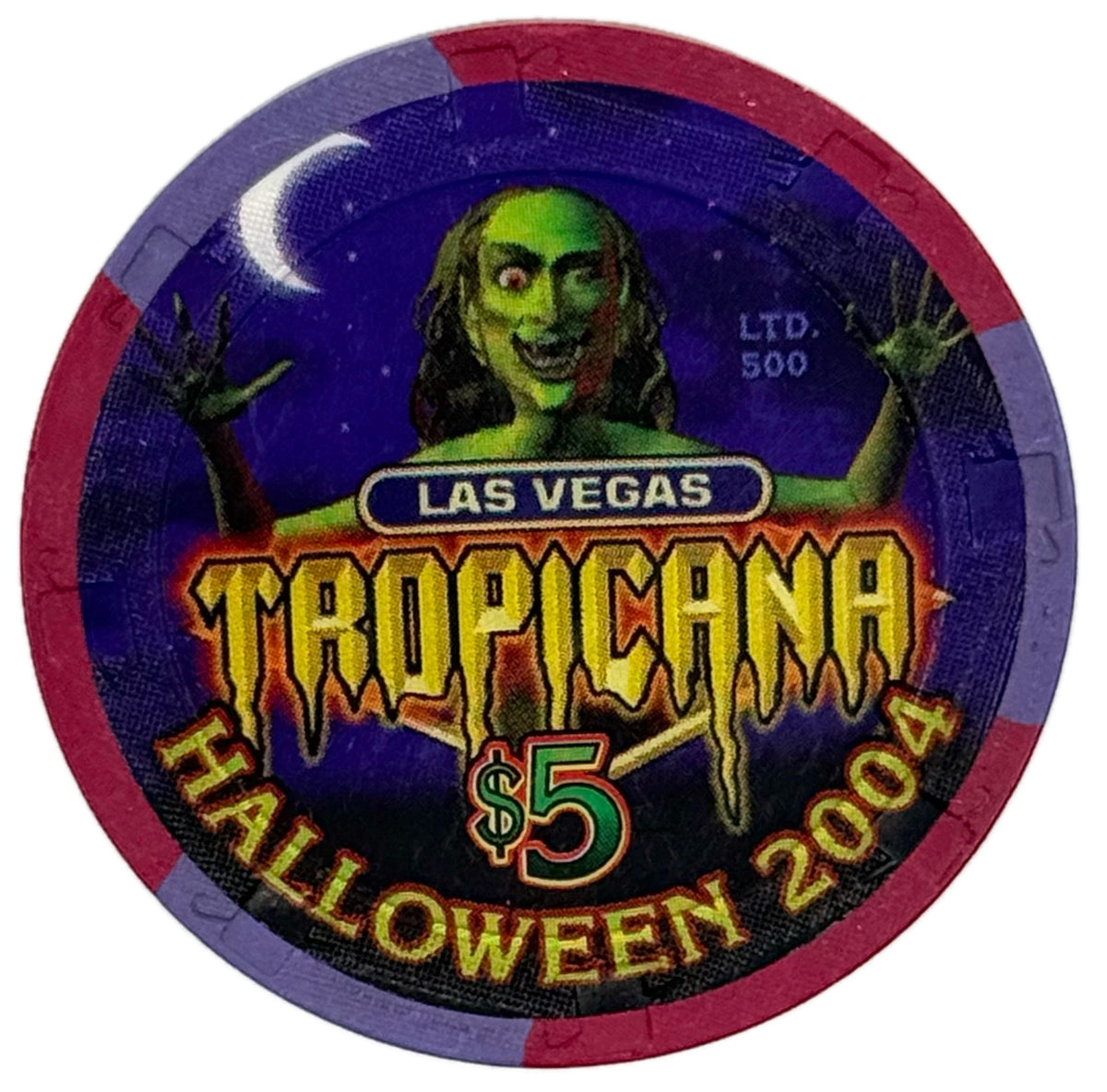 Tropicana Casino Las Vegas NV $5 Halloween Chip 2004