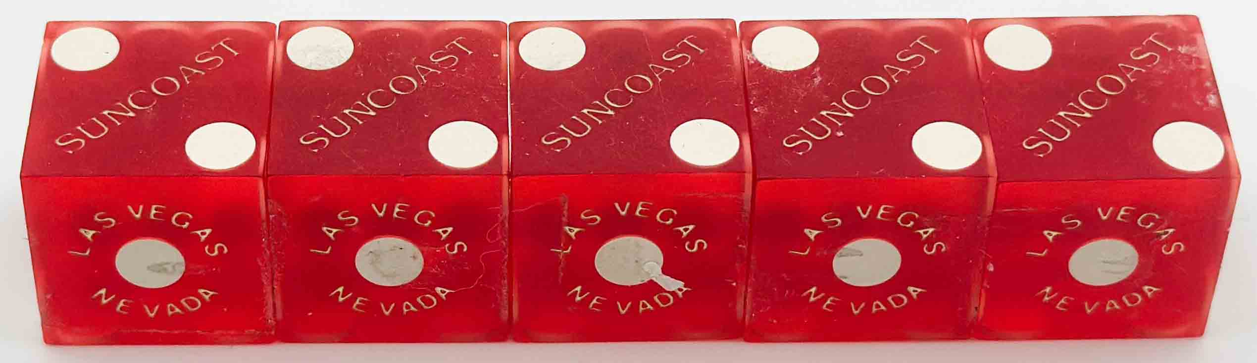 Suncoast Casino Las Vegas Nevada Stick of Red Matching Number Dice