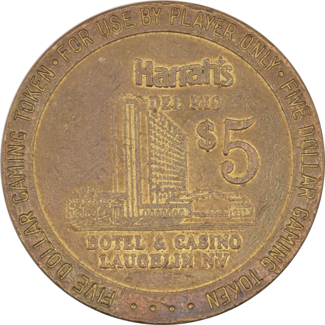 Harrah's Del Rio Casino Laughlin Nevada $5 Token 1988