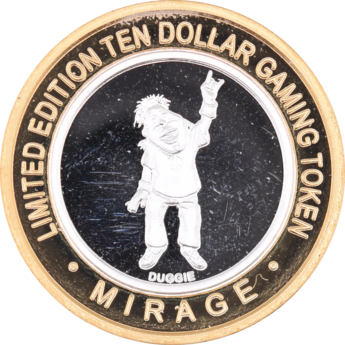 Mirage Casino Las Vegas Nevada "Duggie" $10 Silver Clad Strike 2012
