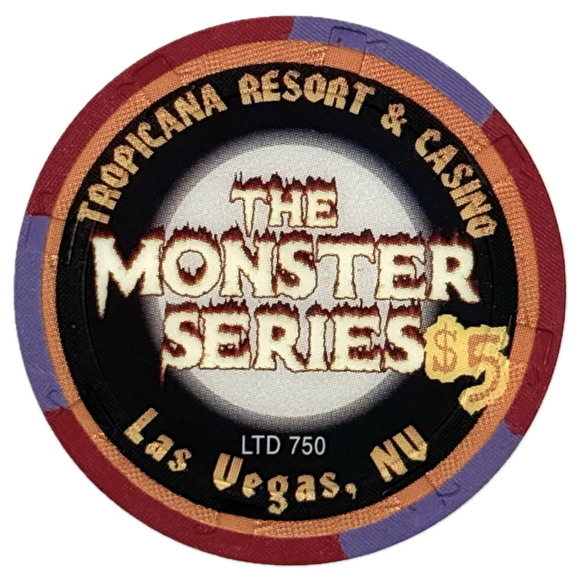 Tropicana Casino Las Vegas NV $5 Creature from The Black Lagoon Chip 1999