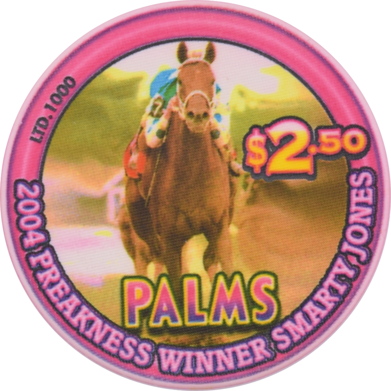 Palms Casino Las Vegas Nevada $2.50 Preakness Winner Smarty Jones Chip 2004