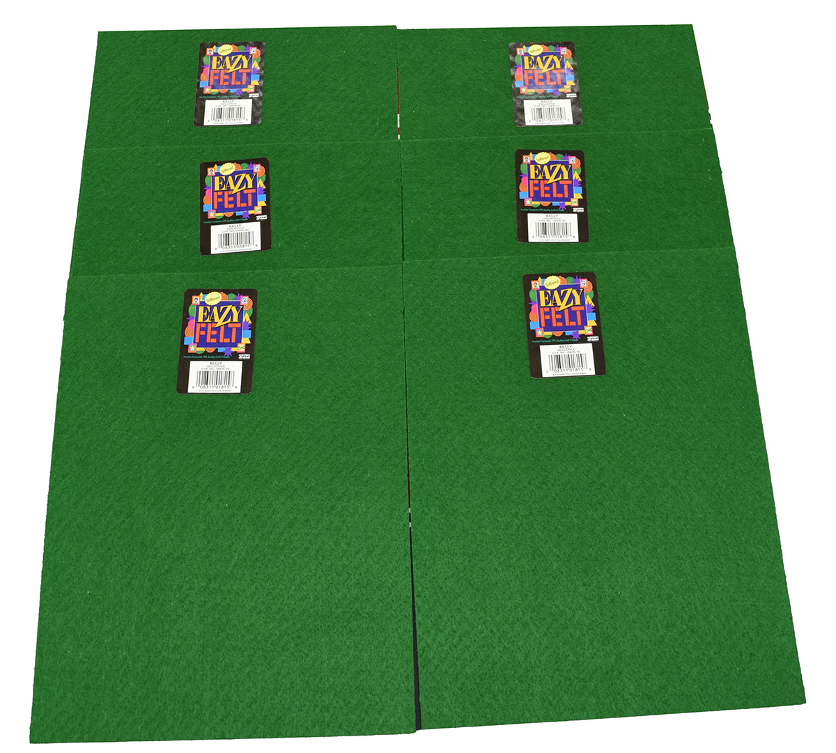 Eazy Felt Stiffened Green Felt Pieces 9x12 Pack of 6