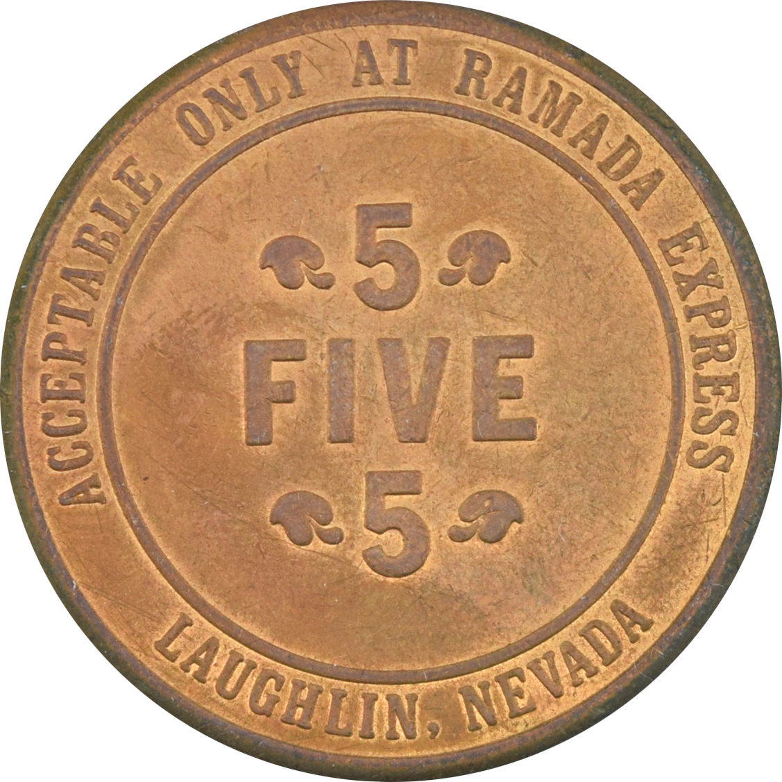 Ramada Express Casino Laughlin Nevada $5 Token 1988