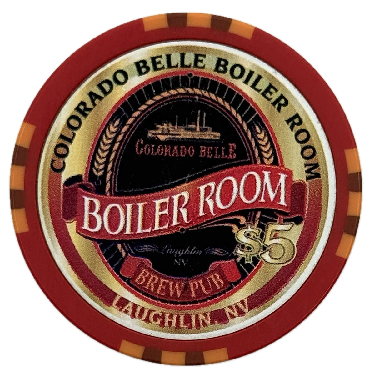 Colorado Belle Casino Laughlin NV $5 Boiler Room Chip 1998