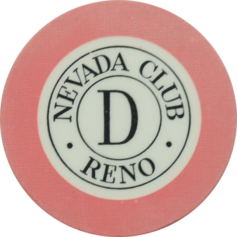 Nevada Club Casino Reno Nevada Pink Roulette D Chip 1950s