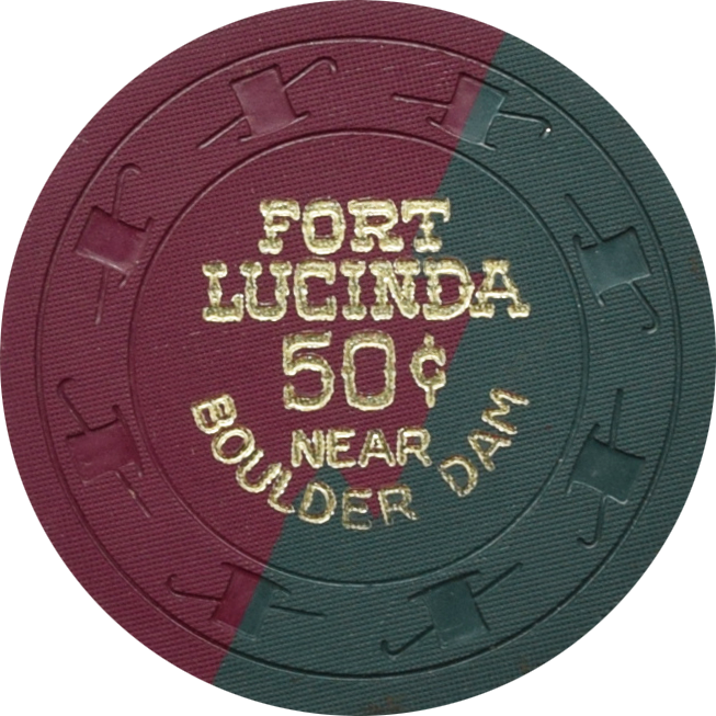 Fort Lucinda Casino Clark County Nevada 50 Cent Purple Dovetail Chip 1964