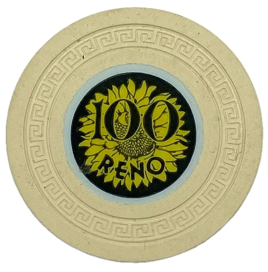 Sunflower Casino Reno NV $100 Chip 1949