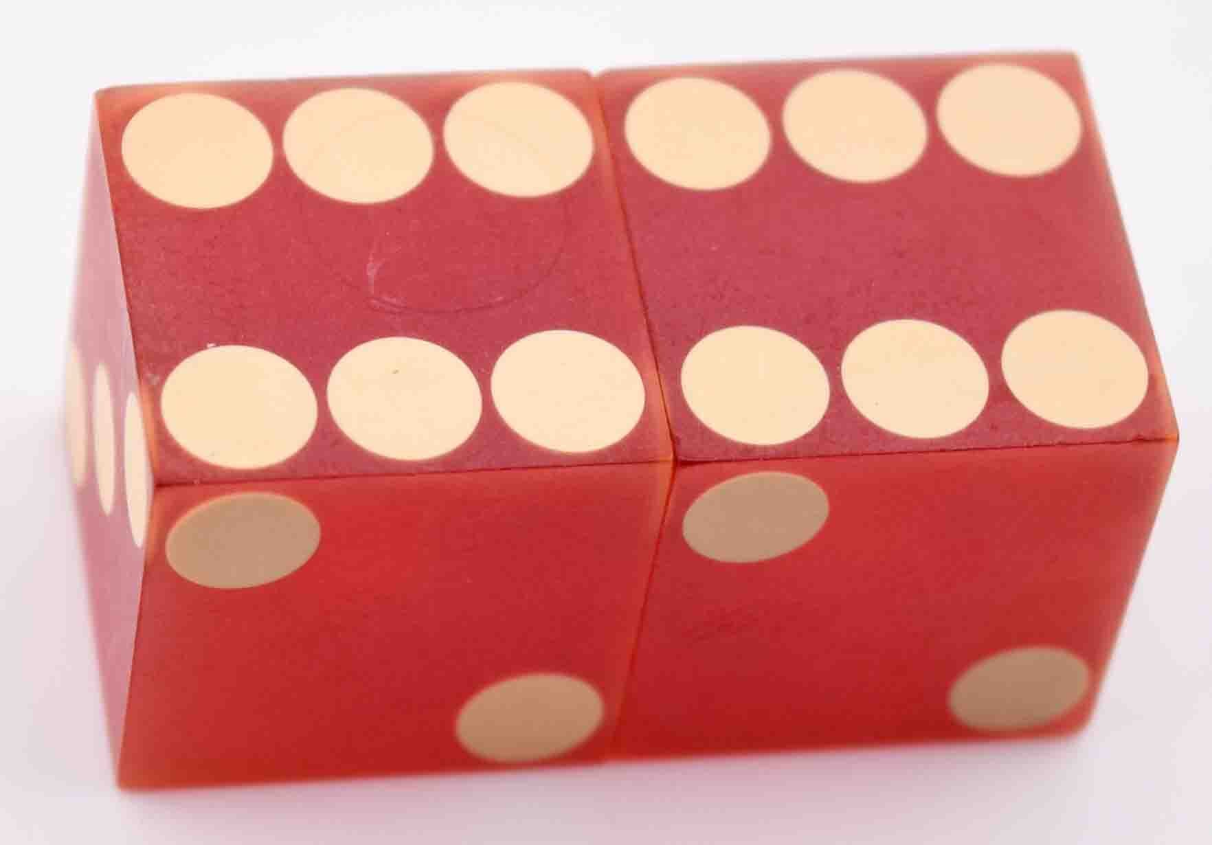 Silver Slipper Casino Las Vegas Nevada Dice Pair Red