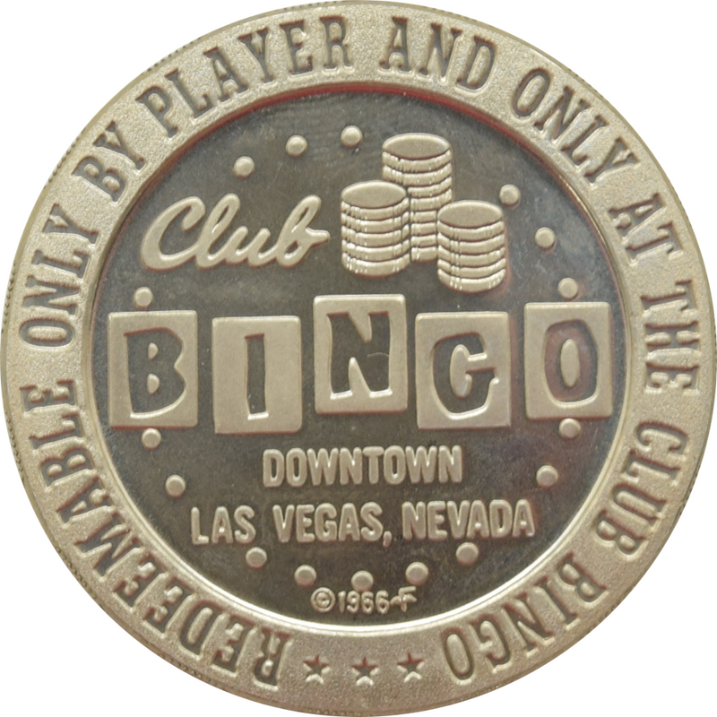 Club Bingo Casino Las Vegas Nevada $1 Token 1966