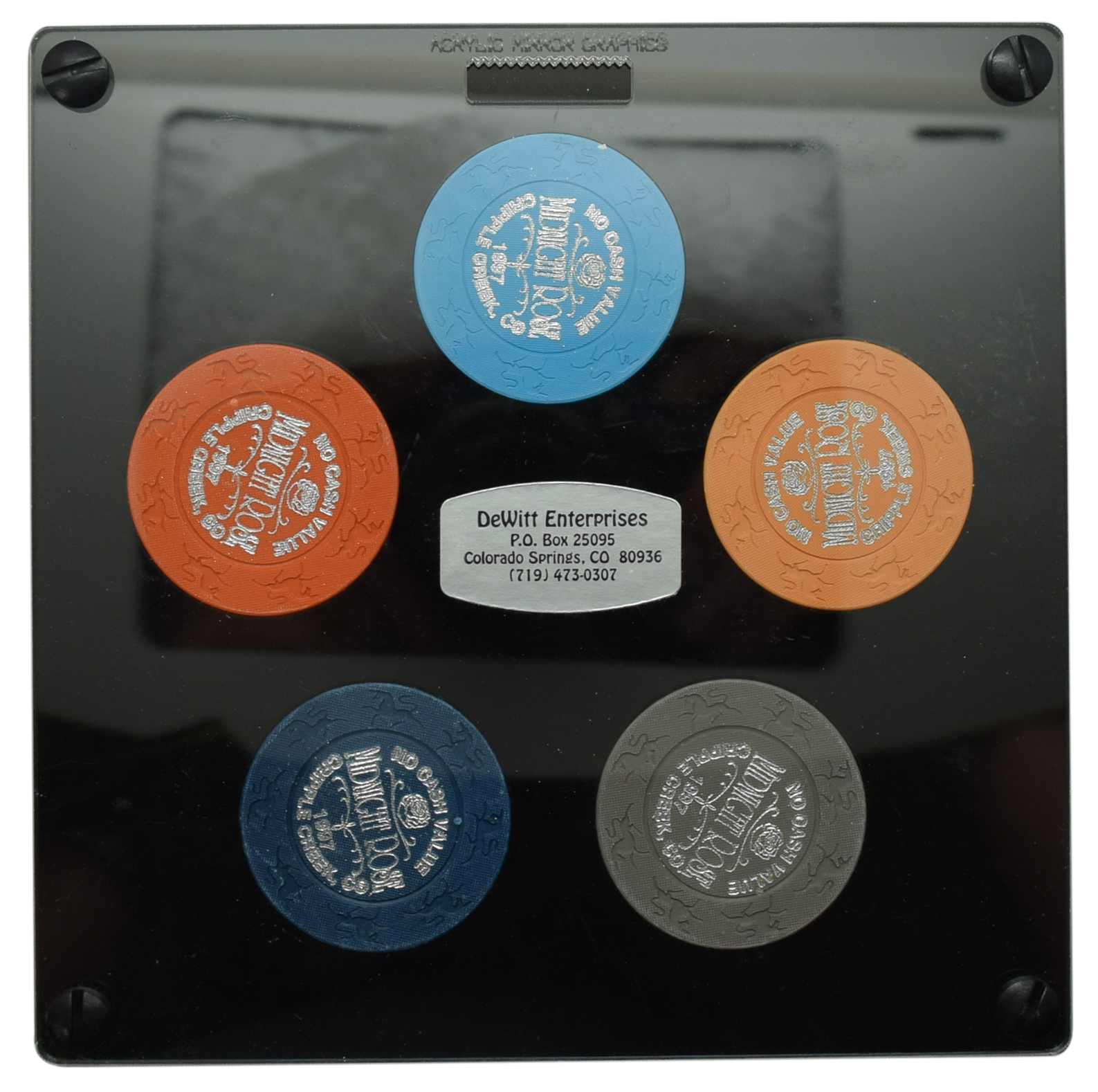 Midnight Rose Hotel & Casino Cripple Creek Colorado 1997 Set of No Cash Value Chips