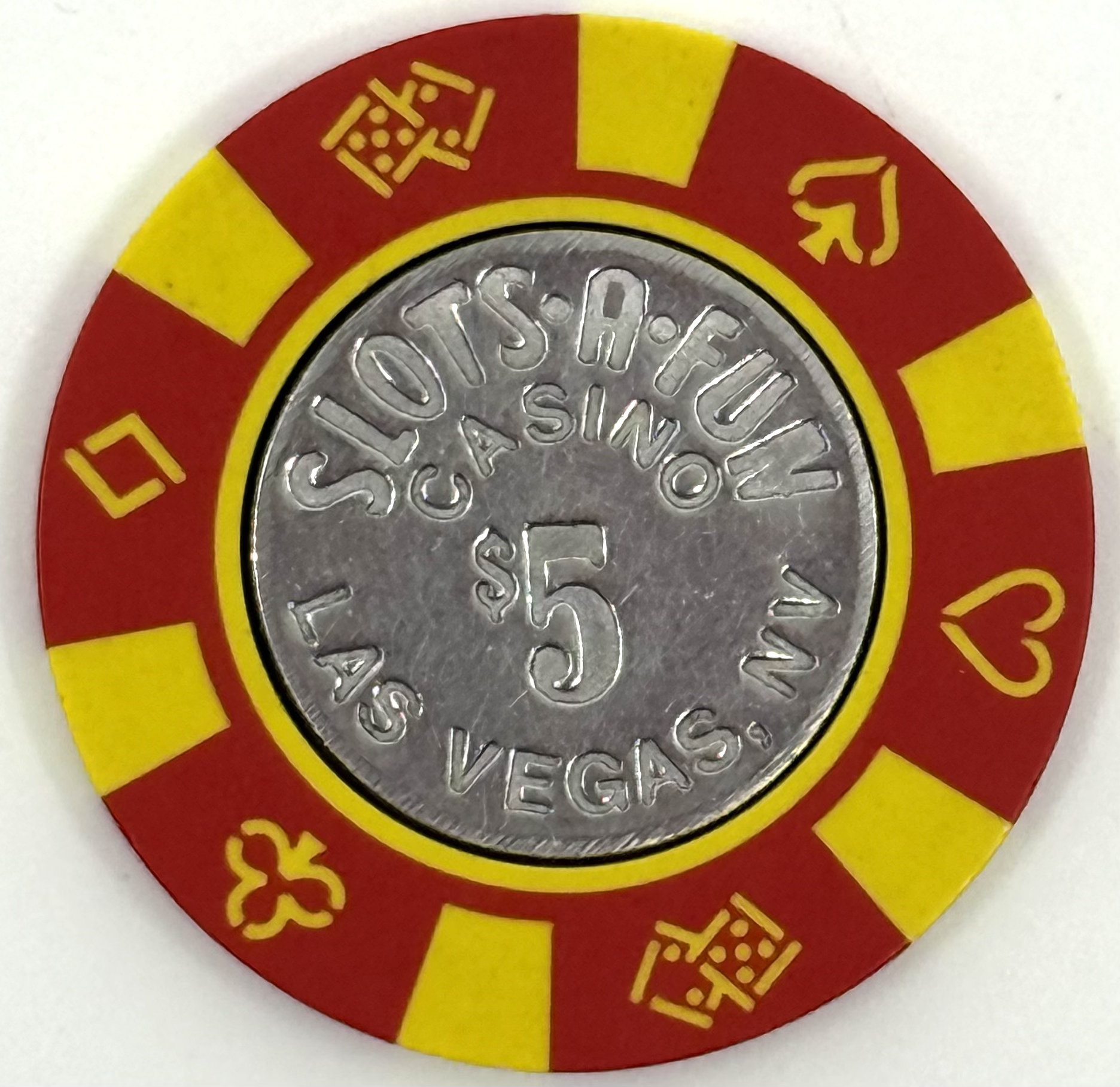Slots-A-Fun Casino Las Vegas NV $5 Chip 1990