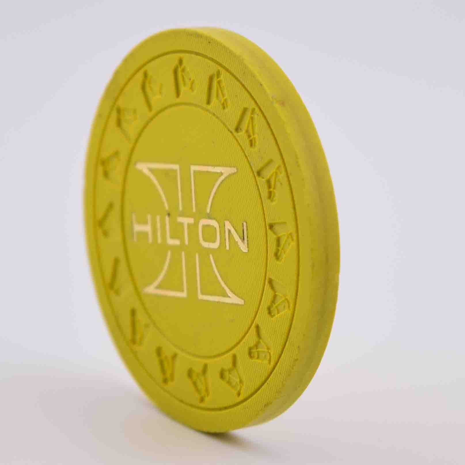 Hilton Las Vegas Casino Las Vegas Nevada Yellow HHR Roulette Chip