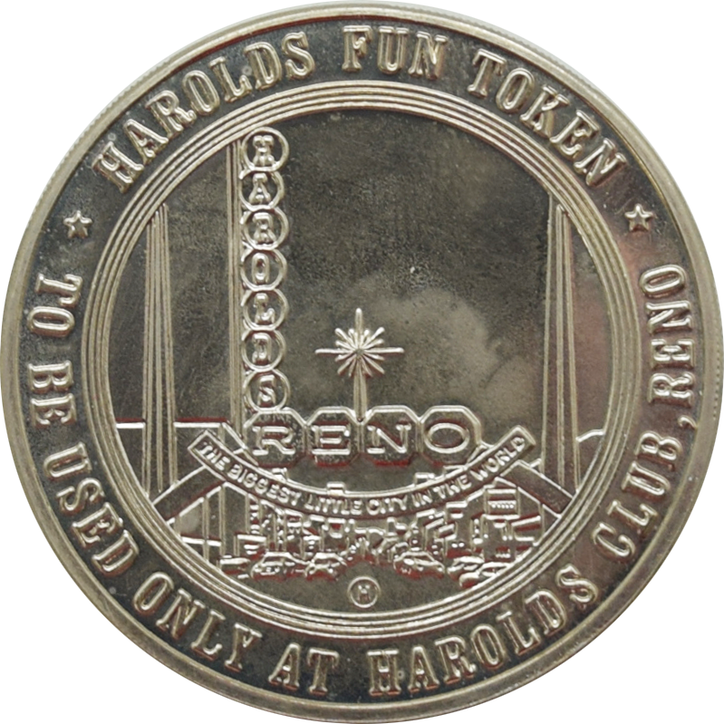 Harold's Club Casino Reno Nevada $1 Token 1967