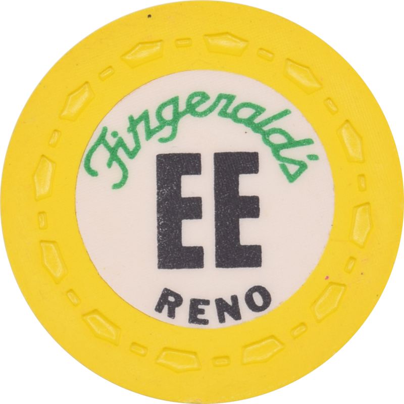 Fitzgeralds Casino Reno Nevada EE Yellow Roulette Chip 1976