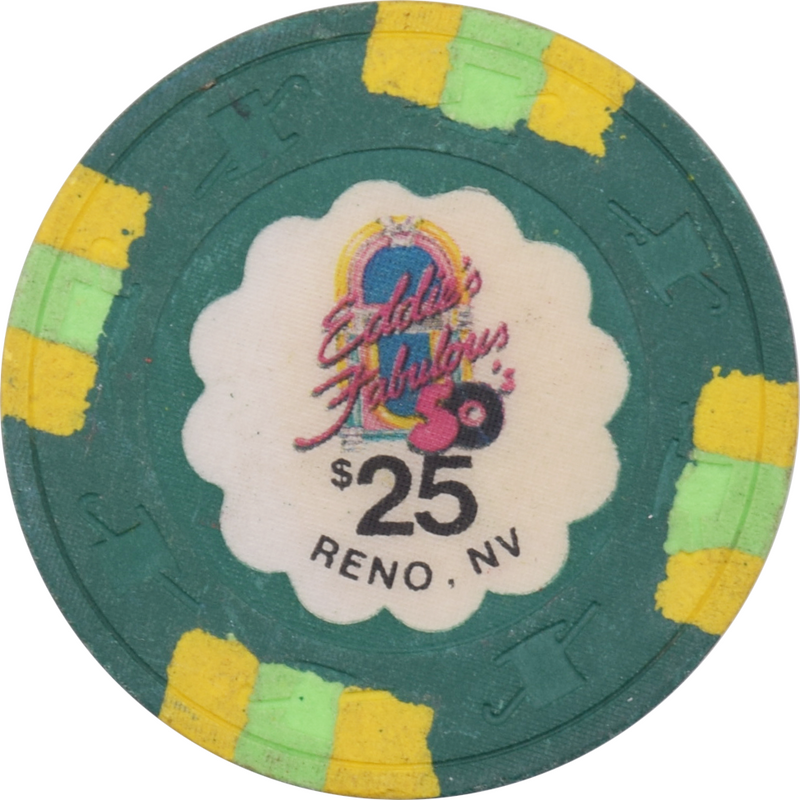 Eddie's Fabulous 50s Casino Reno Nevada $25 Chip 1987