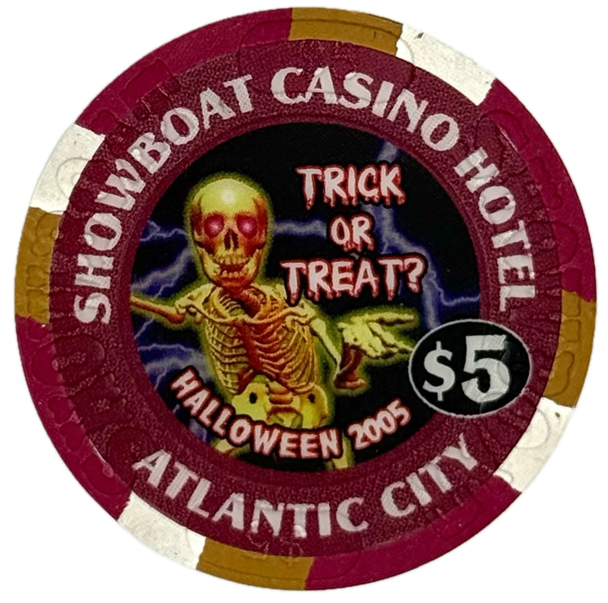 Showboat Casino Atlantic City NJ $5 Happy Halloween Chip 2005