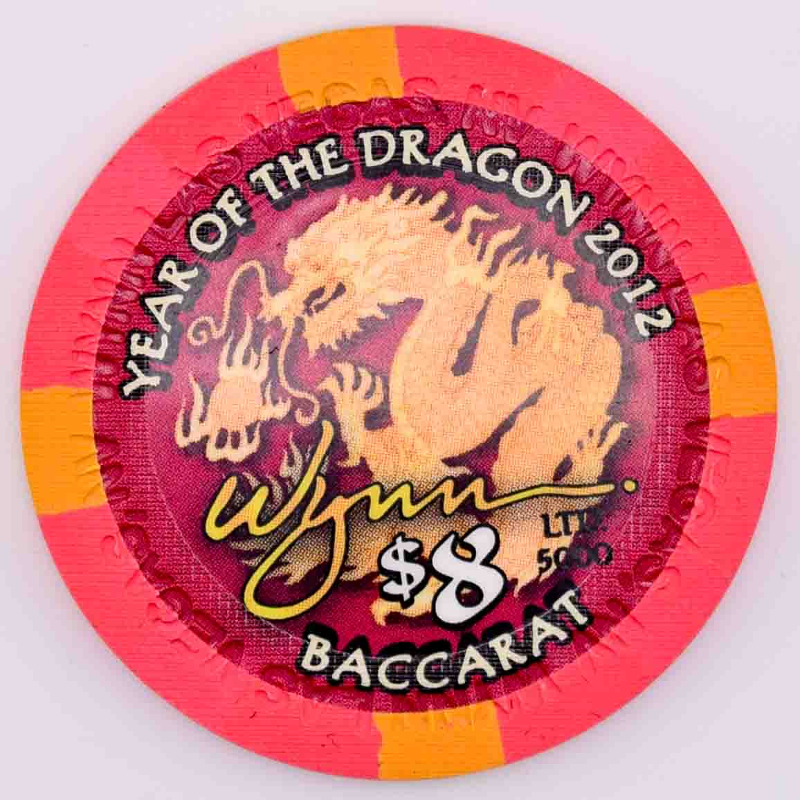 Wynn Casino Las Vegas Nevada $8 Year of the Dragon Tin and Chip 2012