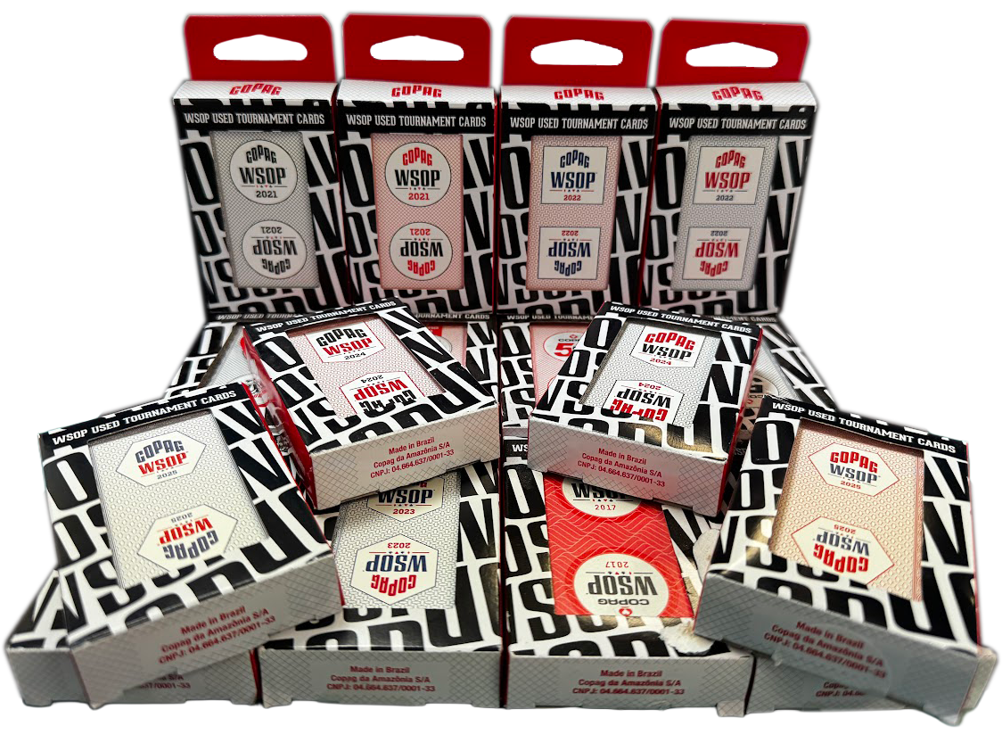 WSOP Collector's Copag 16 Used Decks From 2017-2025 Plastic Used Playing Bridge Size
