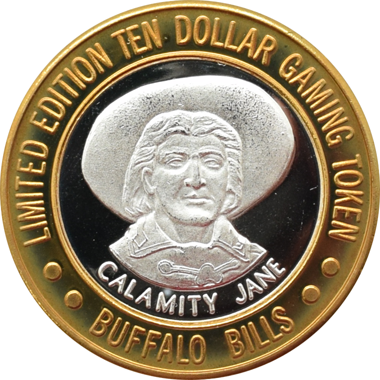Buffalo Bill's Casino Primm Nevada "Calamity Jane" $10 Silver Strike .999 Fine Silver 1999