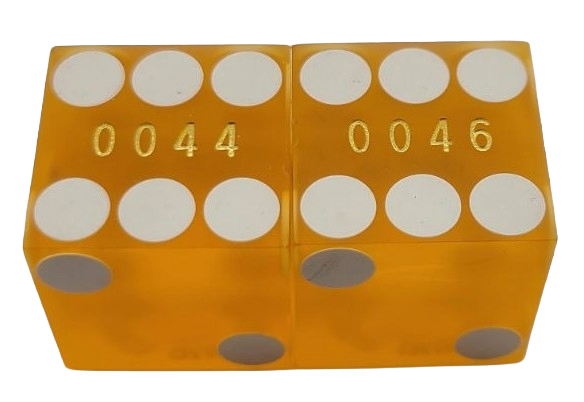 Four Queens Casino Las Vegas Nevada Pair of Used Sanded Yellow Dice