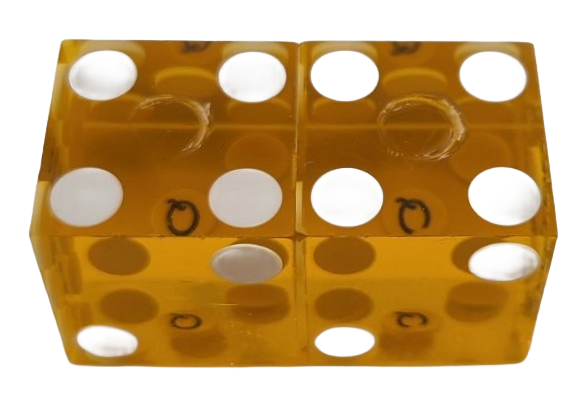 Four Queens Casino Las Vegas Nevada Pair of Used Yellow Dice