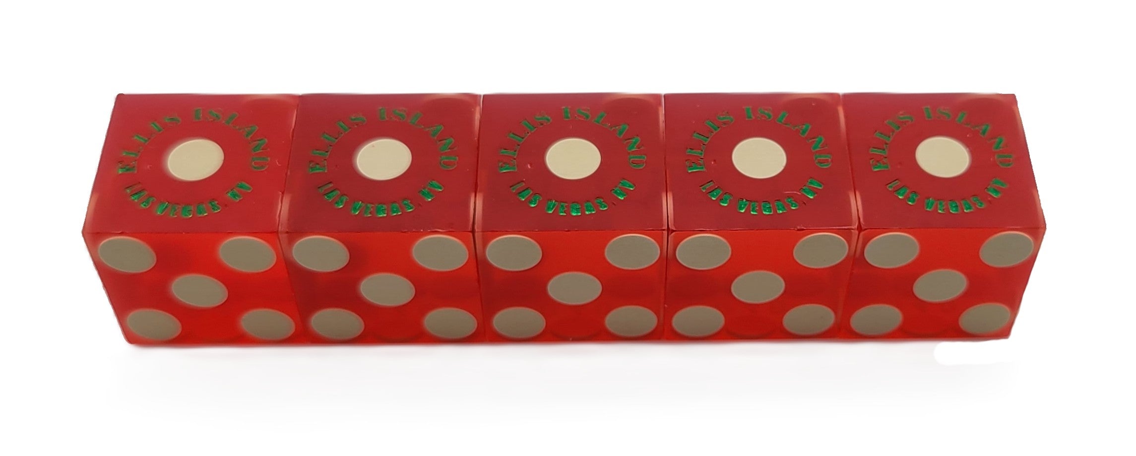 Ellis Island Casino Las Vegas Nevada Stick of Used Dice 2010's Green Logo