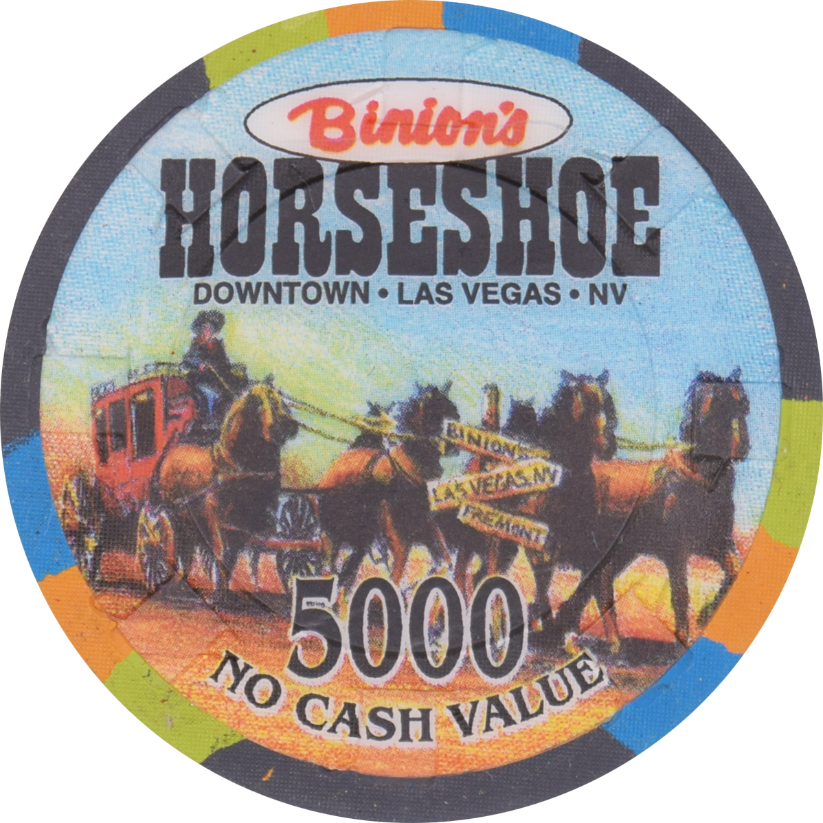 Horseshoe Club (Binion's) Casino Las Vegas Nevada 5000 NCV 48mm Oversized Chip 2000s